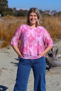 La Mode Double Layer Floral Top