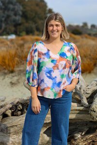 La Mode Floral Layered Top