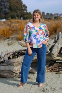 La Mode Floral Layered Top