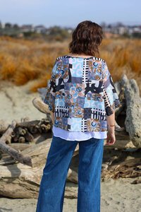 La Mode Puff Sleeve Floral Layered Top