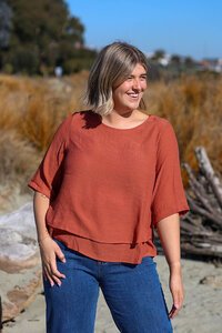 La Mode 3-4 Sleeve Layered Top