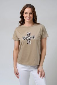 Stella + Gemma Ace Leopard Cross Tee