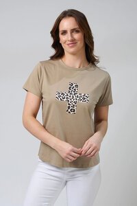 Stella + Gemma Ace Leopard Cross Tee