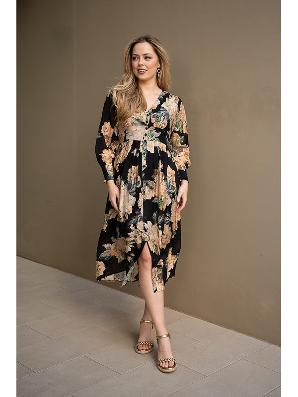 Fria The Label Peony Button Thru Dress
