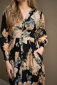 Fria The Label Peony Button Thru Dress