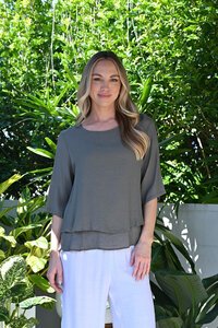 La Mode 3-4 Sleeve Layered Top