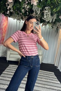 Charlo Dolce Pink Stripe T-Shirt