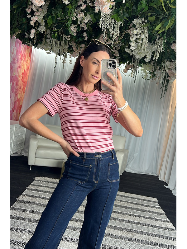 Charlo Dolce Pink Stripe T-Shirt