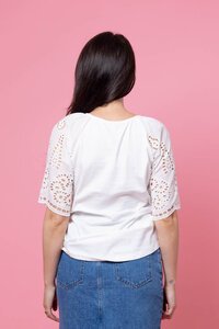 Charlo Amari Embroidered Sleeve Tee