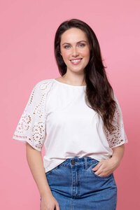 Charlo Amari Embroidered Sleeve Tee