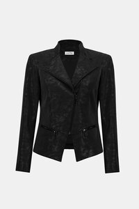 Joseph Ribkoff Faux Suede Fitted Moto Jacket