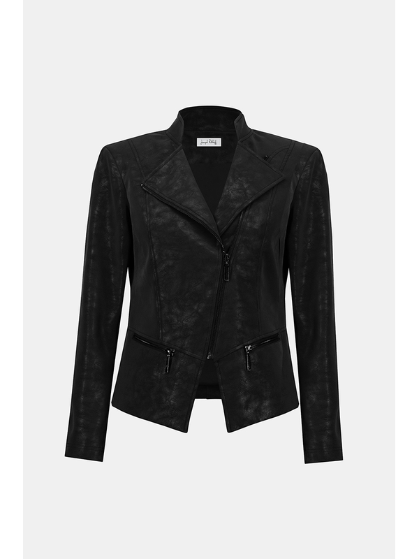Joseph Ribkoff Faux Suede Fitted Moto Jacket