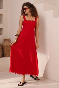 Iris Maxi Scallop Trim Maxi Dress