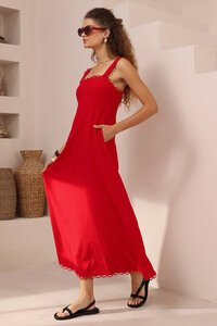 Iris Maxi Scallop Trim Maxi Dress