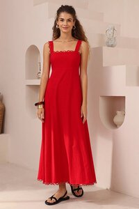 Iris Maxi Scallop Trim Maxi Dress