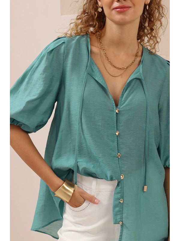 Iris Maxi Relaxed Button Front Blouse