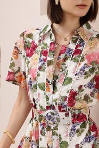 Iris Maxi Painterly Floral Mini Shirt Dress
