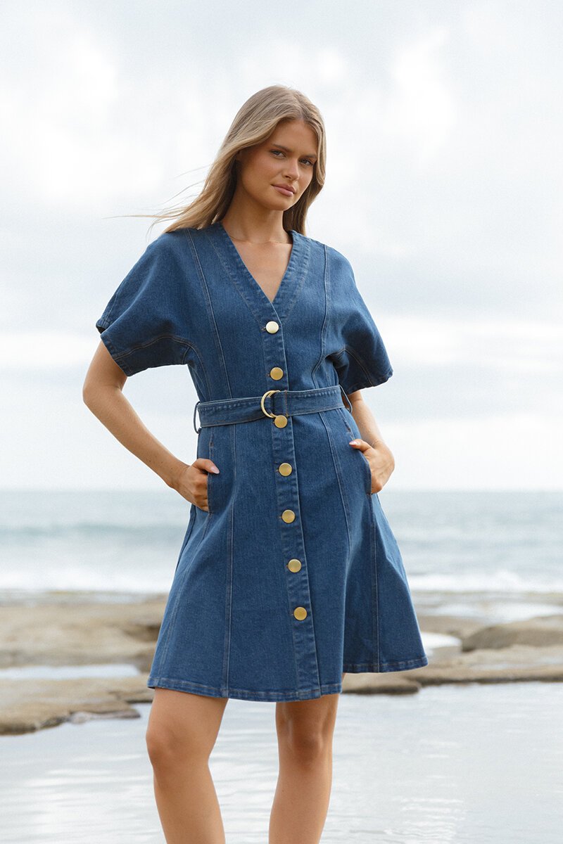 Betty Basics Fiori Denim Dress - Preen Clothing