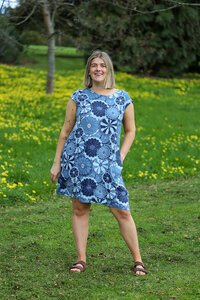 AE Luxe Rib Panel Floral Dress