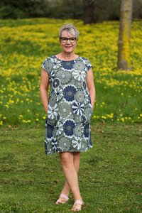 AE Luxe Rib Panel Floral Dress