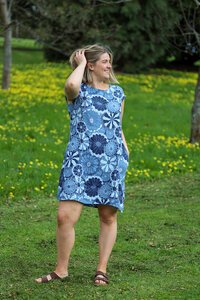 AE Luxe Rib Panel Floral Dress