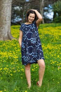AE Luxe Rib Panel Floral Dress