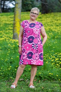 AE Luxe Rib Panel Floral Dress