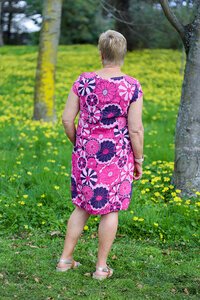 AE Luxe Rib Panel Floral Dress