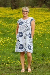 AE Luxe Rib Panel Floral Dress