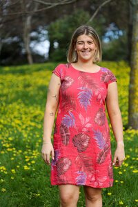 AE Luxe Floral Cap Sleeve Dress