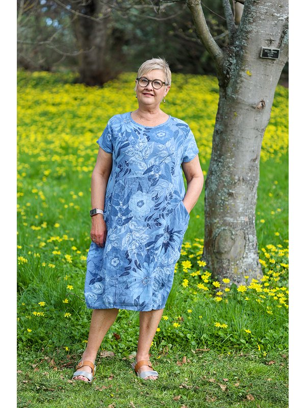 AE Luxe Rib Floral Linen Dress