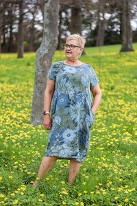 AE Luxe Rib Floral Linen Dress