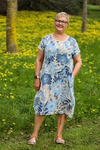 AE Luxe Rib Floral Linen Dress