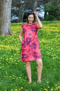 AE Luxe Rib Panel Linen Dress