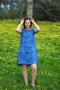 AE Luxe Rib Back Panel Linen Dress