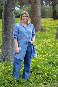 AE Luxe Circle Print Shirt Dress