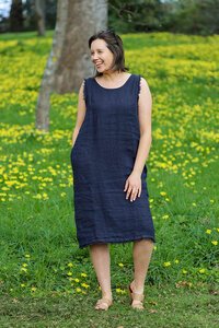 AE Luxe Sleeveless Fringe Stripe Dress