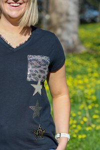 AE Luxe Sequin Pocket Star Top