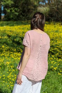 AE Luxe Crochet + Button Back Top