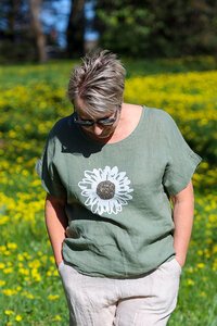 AE Luxe Sunflower Linen Top