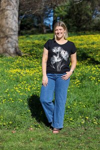 AE Luxe Silver Floral Linen Top