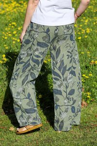 AE Luxe Wide Leg Floral Linen Pant