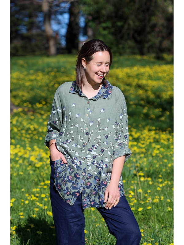 AE Luxe Floral Linen Shirt
