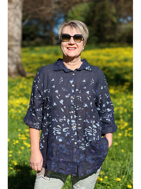 AE Luxe Floral Linen Shirt