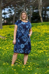 AE Luxe Rib Floral Linen Dress