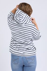 Elm Beachy Hoodie Navy White Stripe