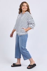 Elm Beachy Hoodie Navy White Stripe