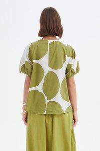 Tirelli V Neck Bishop Sleeve Top