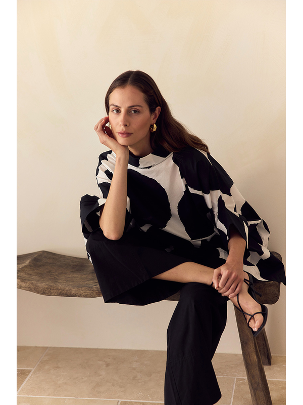Tirelli Structured Neck Print Tunic