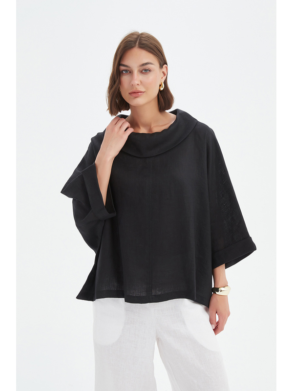 Tirelli Funnel Neck Boxy Top